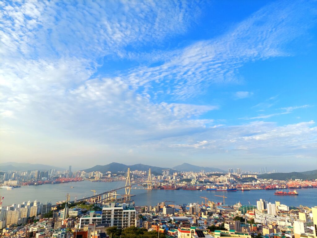 釜山港夜景，青鶴配水池 청학 배수지