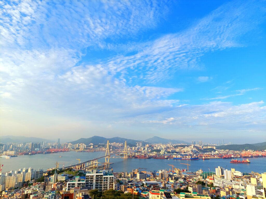 釜山港大橋港口美景